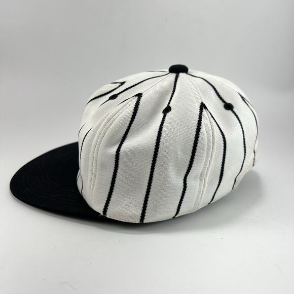 VTG Hanshin Tigers Pinstripe Slide Strapback Japanese Nippon Baseball Cap Hat - Picture 5 of 9